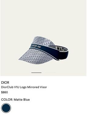 Dior Matte Blue Logo Mirrored Visor